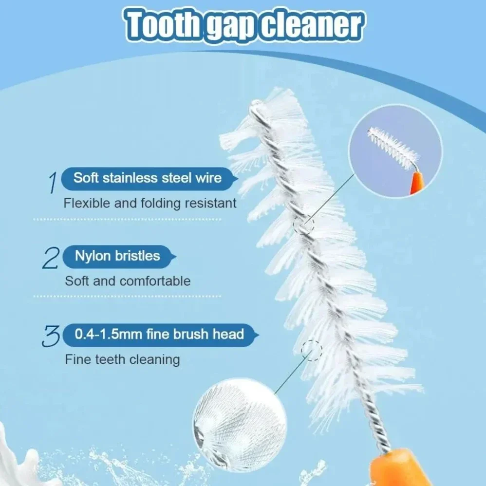 20 Pieces Gap Interdental Clean Tooth Brush Box Interdental Brush Gap Braces Straight Orthodontic Interdental Brush
