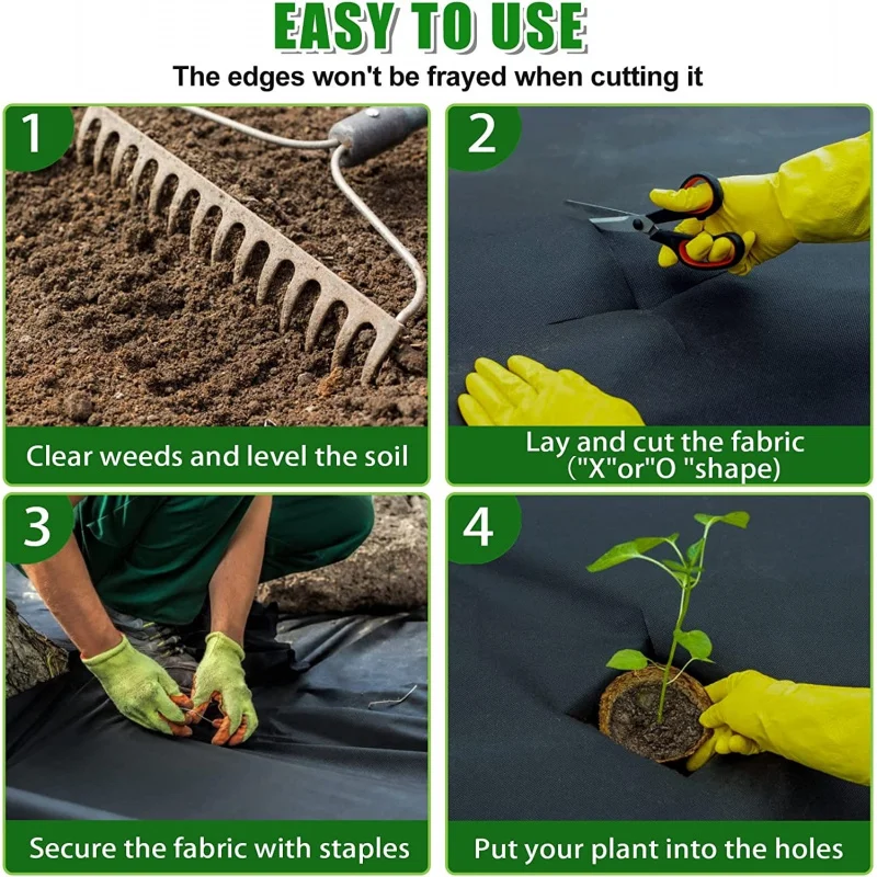 Heavy-Duty Non-Woven Plant Protection Cover for Garden Beds with Ground Pegs And Hooks Easy-to-Install Weed Barrier Material