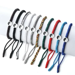 Zwart Wit Yin Yang Gevlochten Touw Armband Voor Beste Vrienden Tai Chi Roddel Verstelbare Armbanden & Armbanden Vrouwen Mannen Sieraden