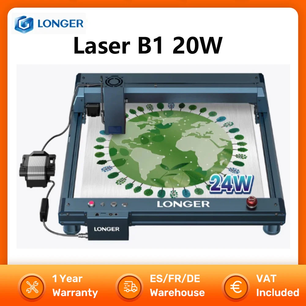 LONGER Laser B1 20W graveur Machine de découpe Auto Air-assist Wifi contrôle 450x440mm haute vitesse gravure Diode Laser technologie