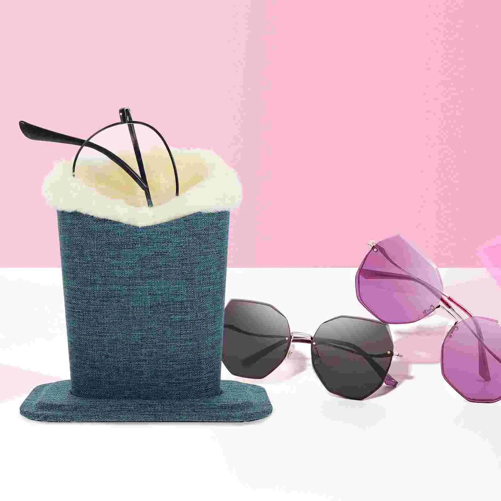 2 Pcs Fabric Glasses Holder Convenient Stands Sunglass Sunglasses Store Eyeglasses Holders Plush Base Man