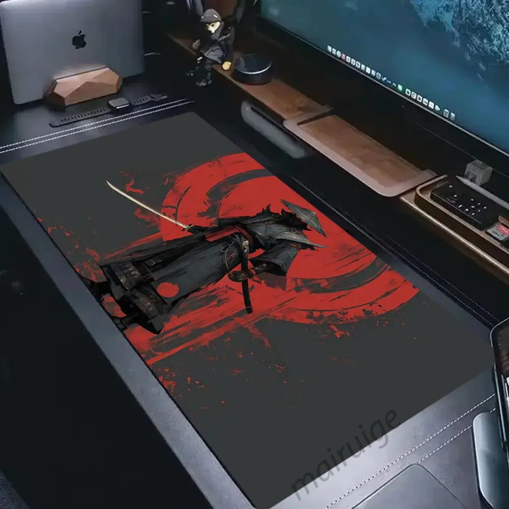 

Japanese Samurai Mouse Pad Hot Large Computer Office Game Table Mat XXL Rubber Anti-slip Gaming Keyboard Mousepad Long Desk Pads