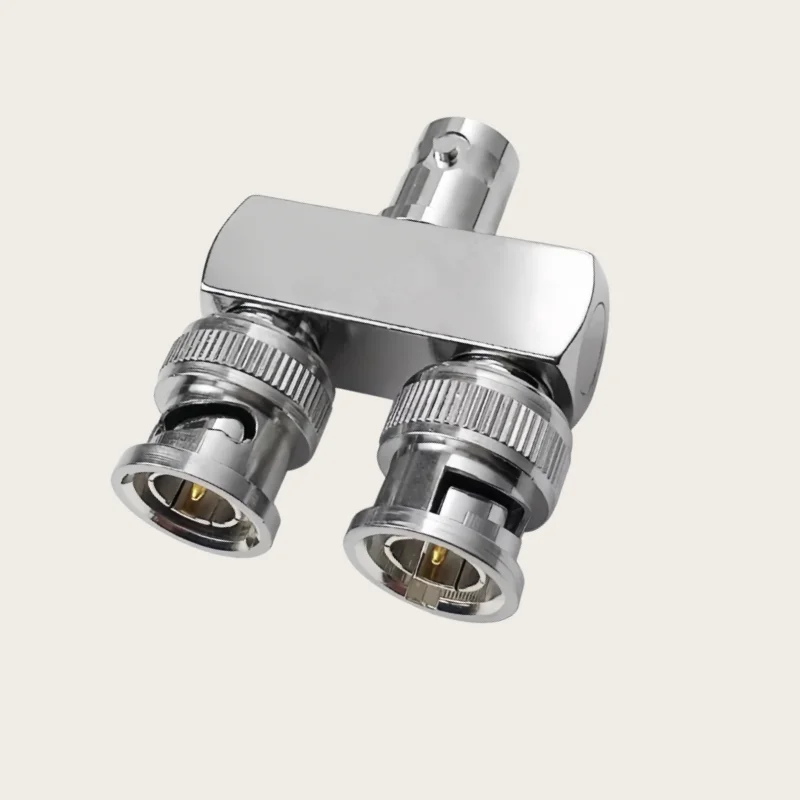 1PCS BNC Male/Female 1/2 Adapter 75 Ohm Q9 Three-Way Adapter for SDI Video Surveillance Male-to-Female Adapter
