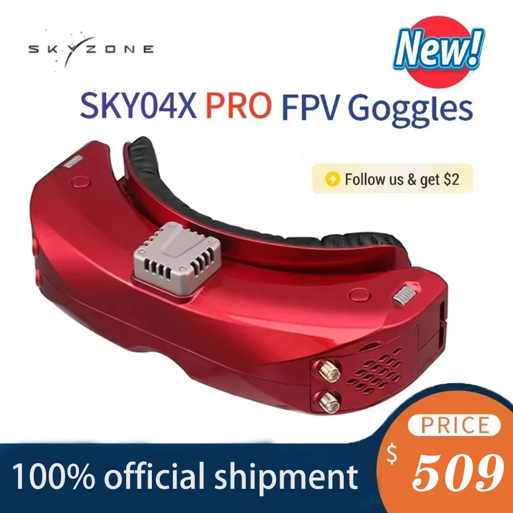 SKYZONE SKY04X PRO FPV Goggles OLED 5.8G 48CH Steadyview Receiver 1920X1080 HD DVR Head Tracker for RC Airplane Racing Drone