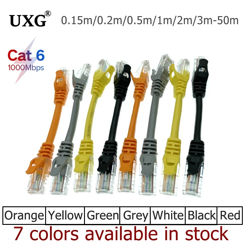 10pcs Short RJ45 Ethernet Cat6 Network Cable Cord 15cm 0.3m 0.5m Twisted Pair Patch Cord Internet UTP Cat6 Lan for Laptop Router