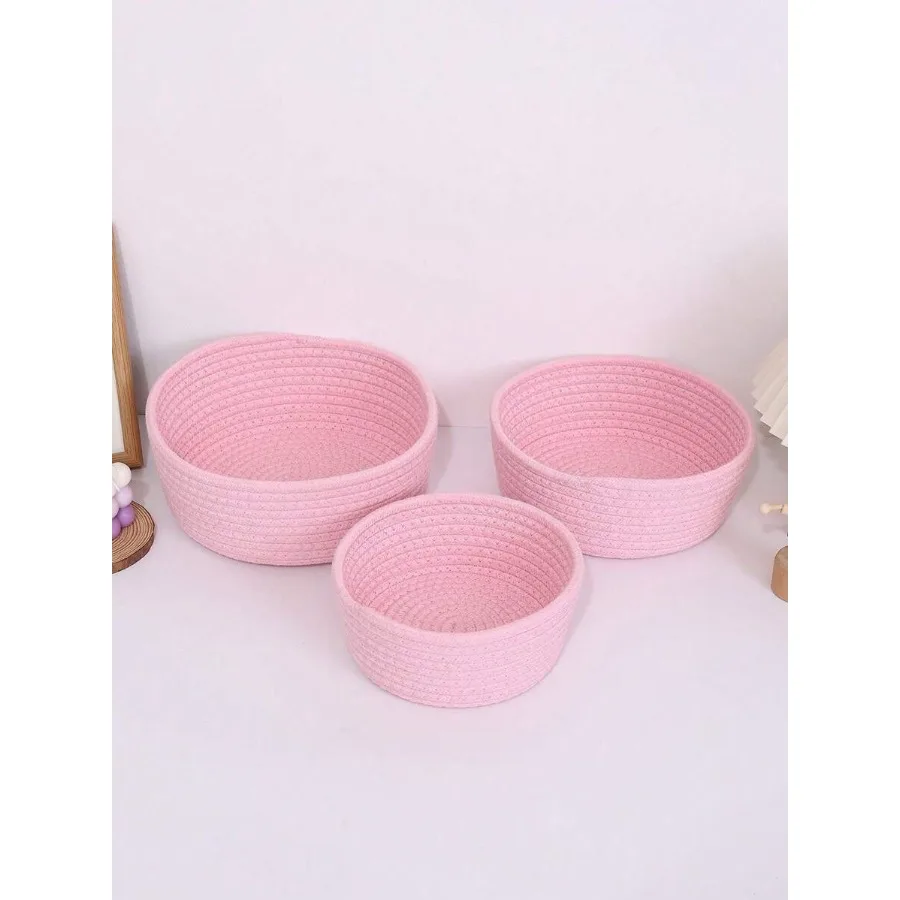 

Плетеная корзина ручной работы для хранения, круглая, для организации рабочего стола, подарок на День матери, для гостиной, кухни, ванной, домашнего декора