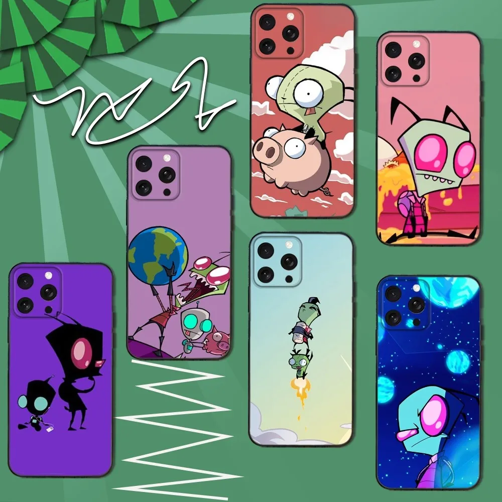 

Cartoon I-Invader Zim Gir Phone Case For iPhone 16e,16,15,14,13,12,11,Pro,X,XS,Max,XR,Plus,Mini Soft Black Cover