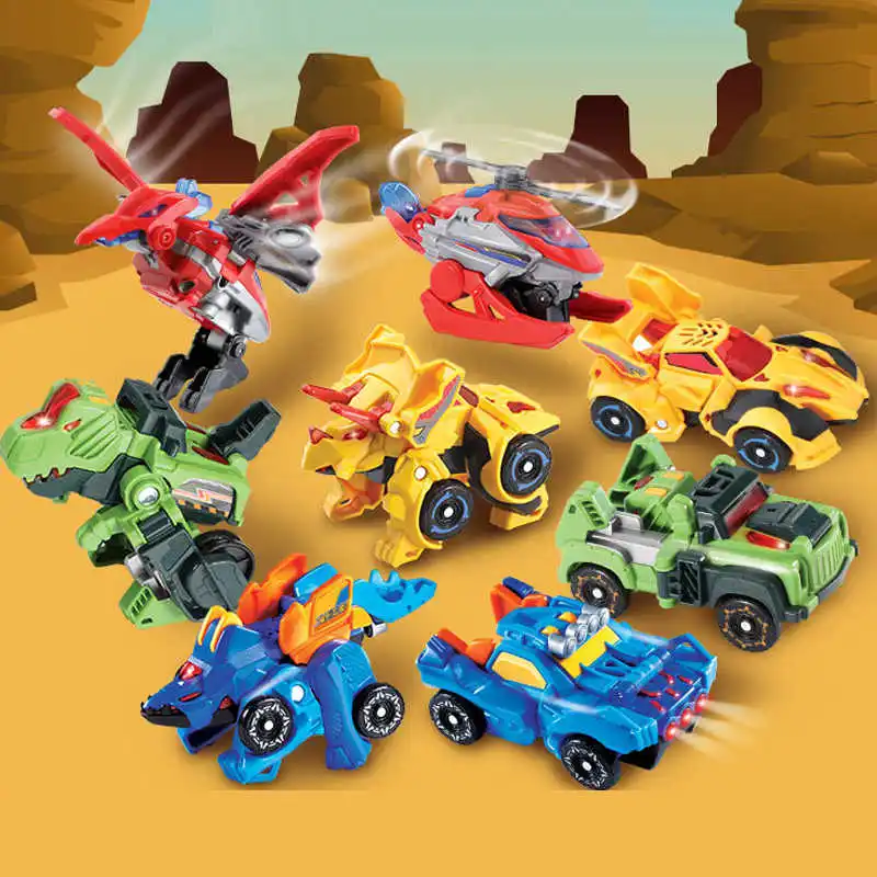 Vtech Transforming Dinosaurs Shenbing Kids Series Triangle Dragon Sword Dragon Boy Car Transformation Toy Figure Model Gift