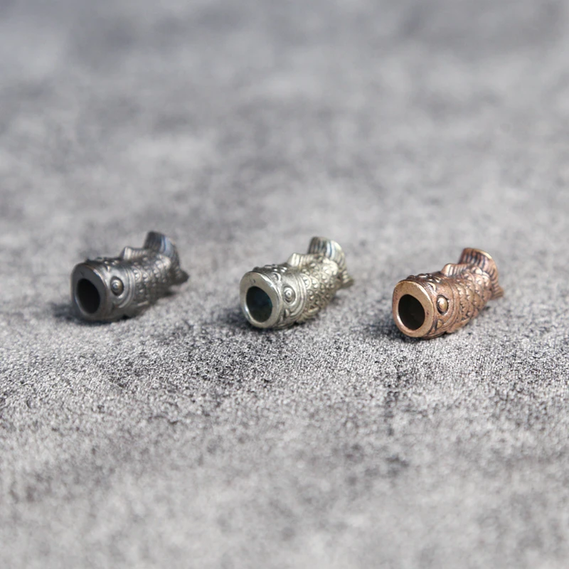 Koinobori Brass Knife Beads Carp Koi Fish EDC Outdoor DIY Paracord Woven Lanyard Pendants Umbrella Rope Bracelets Accessories
