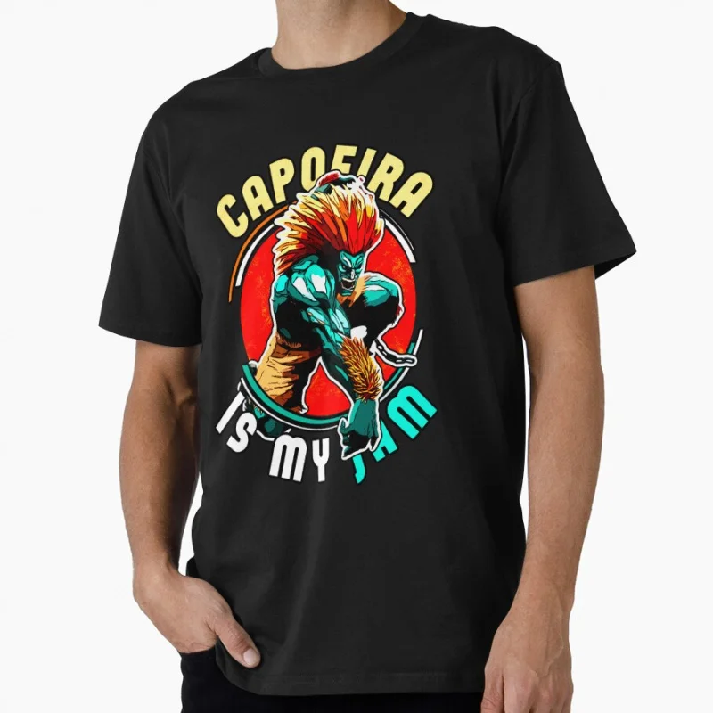 

Capoeira is my Jam, blanka fan Street Fighter 80s Videogame Gift t shirt Retro Arcade game Graphic Tee Y2K Clothes All size Tops