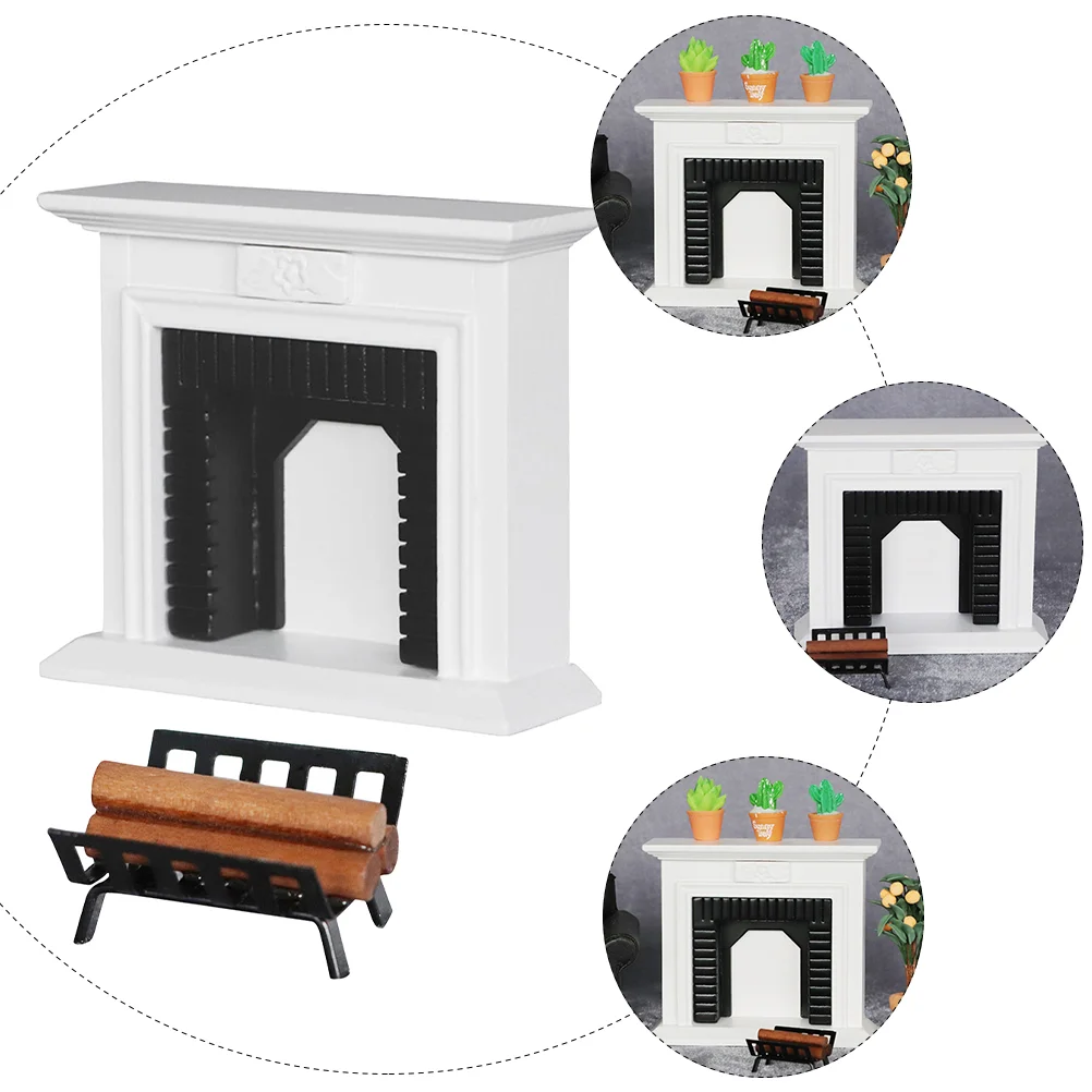 Modelo de muebles Mini miniatura decoración casa de muñecas juguetes para niños chico 1:12 adorno para el hogar chimenea leña Simple