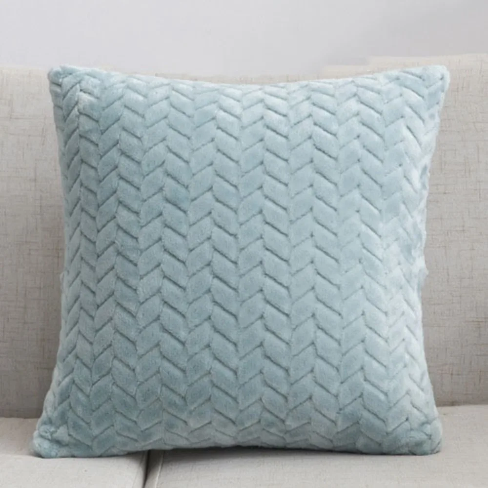 CIFBUY Solid Double-sided Velvet Cushion Cover 43x43cm Decorative Throw Pillow Case for Sofa Couch Home Decor (Gray/Pink/Blue)