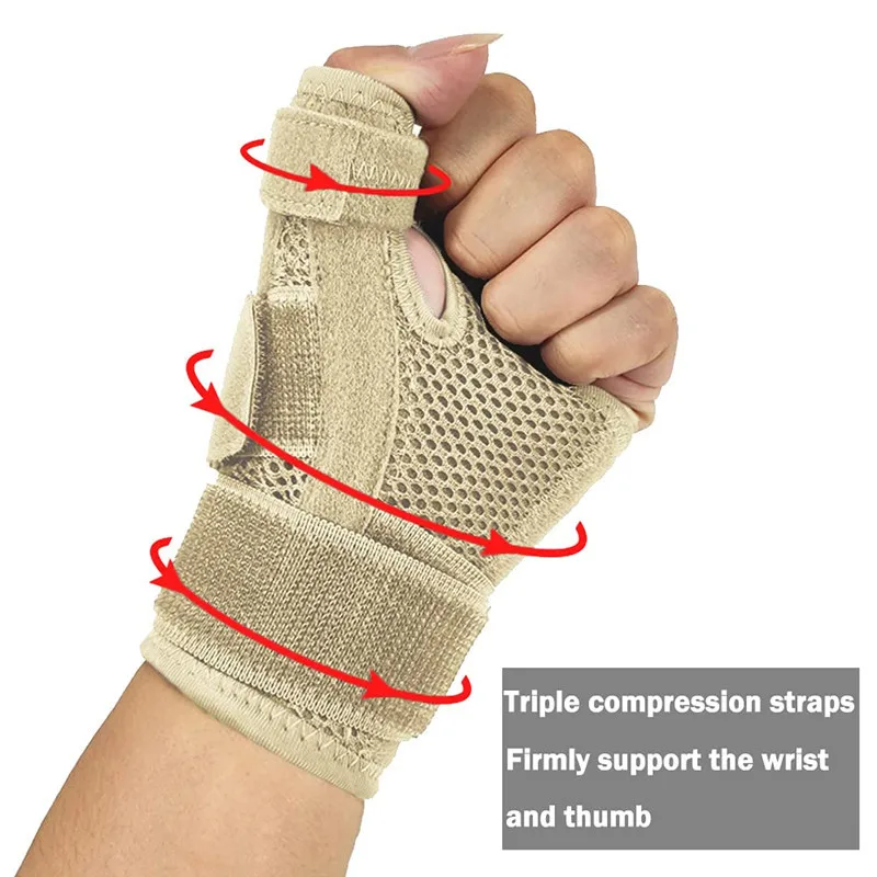 Flexible Splint Wrist Thumb Support Brace for Tendonitis Arthritis Breathable Thumb Protector Guard Fits Right and Left Hand