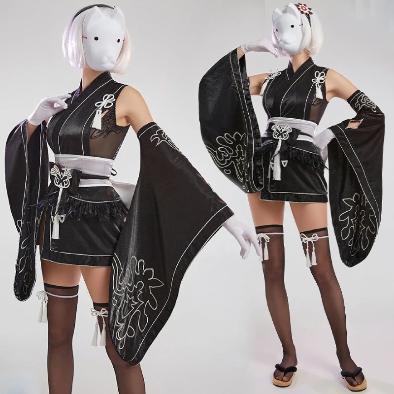 

COSLEE Game NieR Automata Figure 2B Cosplay Costume Kimono Dress Combats Suit Uniform Halloween Party Outfit For Women New 2022