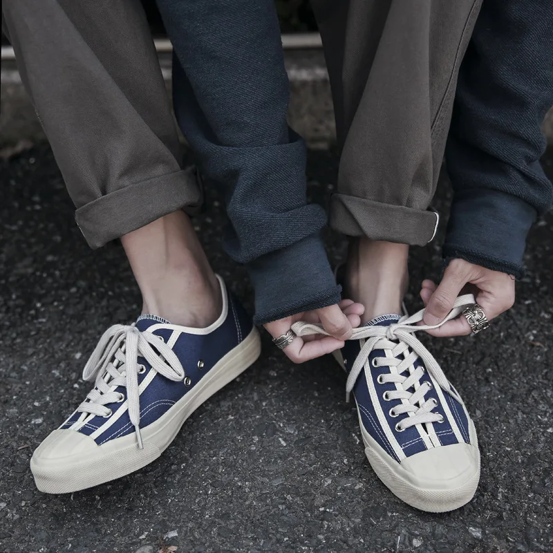 Japan Okayama Japanese canvas shoes men and women Yamamoto style retro Kurume vintage vulcanized shoes