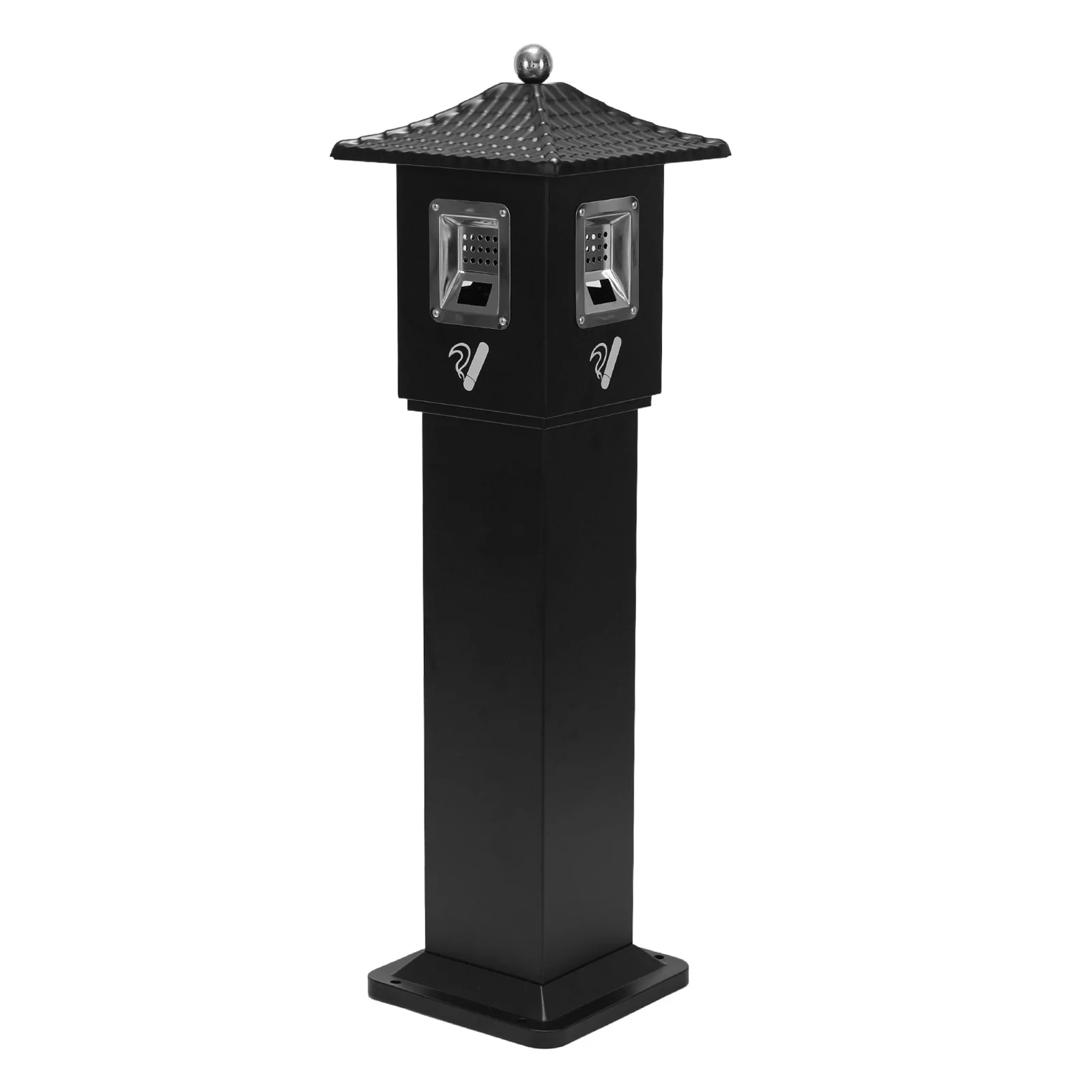 

Cigarette Bin with Inner Bucket Trash Receptacle Outdoor Metal Vertical Trash Bin for Porch/Guest Areas/Office/Balcony