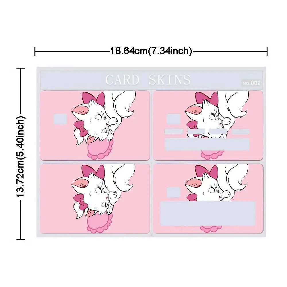 ملصقات بطاقات Sweet Marie Cat Little Princess مع ملصقات بطاقات على شكل فيونكة مكونة من 4 قطع من غطاء بطاقة الائتمان البلاستيكية، طبقة حماية للديكور #5