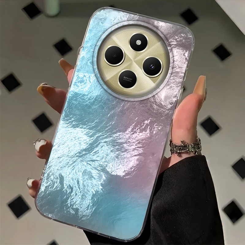 Gradient Glacier Texture Phone Case For Xiaomi Poco X5 M6 X6 X3 NFC M2 M5s M6 Pro C61 Girls Shockproof Bumper Fundas Cover Coque