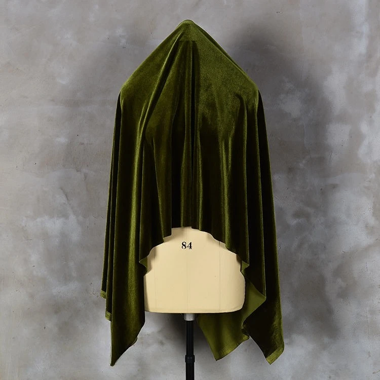 Solid color soft four sided elastic velvet fabric gold velvet sewing cheongsam fashion dress fabric, priced by meter DIY fabric