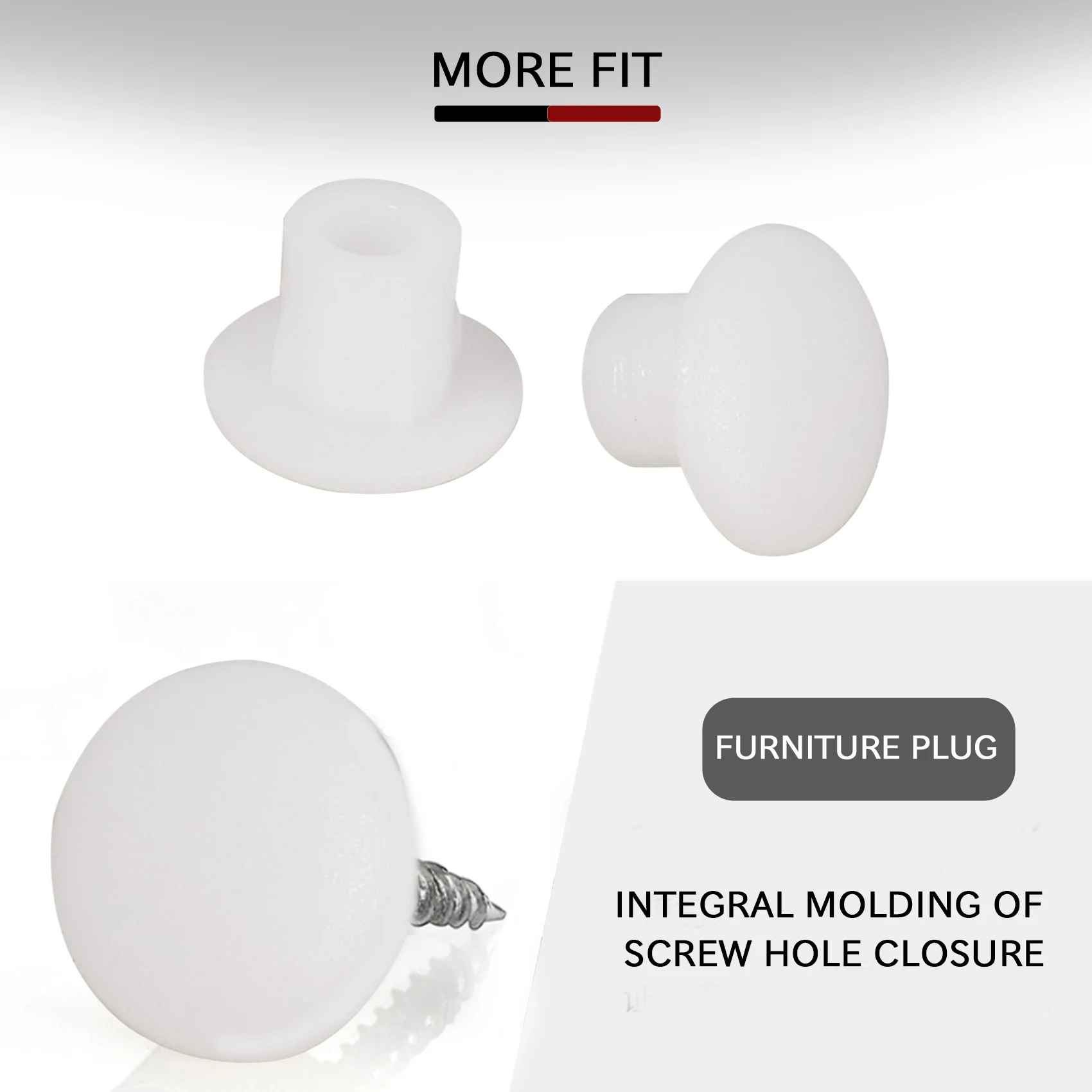 100 pezzi di decorazioni per mobili per la casa, copertura per foratura in plastica bianca da 5 mm