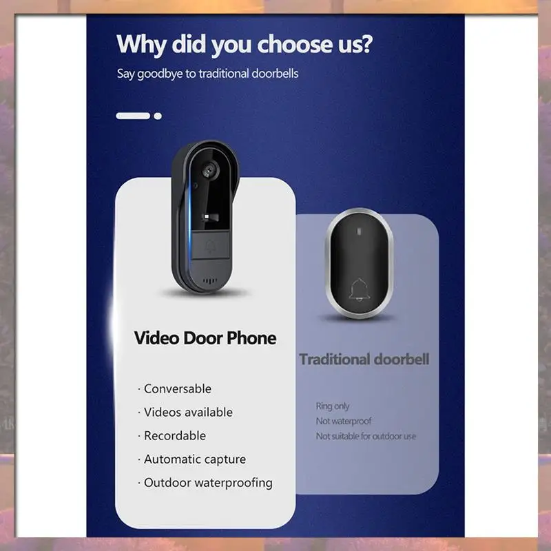 Лидер продаж, беспроводной водонепроницаемый визуальный дверной звонок, ИК-дверной звонок ночного видения HD 4,3-дюймовый IPS-экран, видео-умный домашний дверной звонок, камера