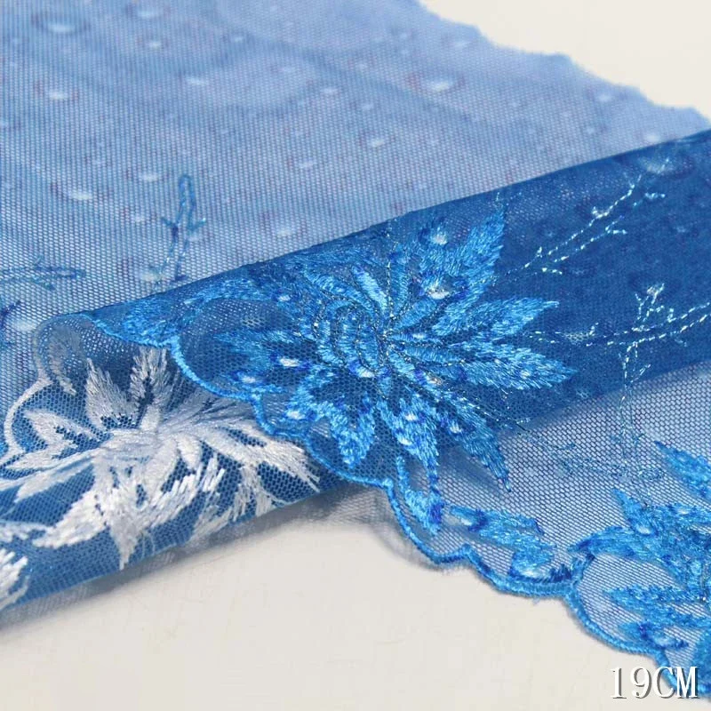 1 Yard Flower Embroidery Lace Accessories Curtain Decoration Underwear Wedding Gauze Polyester Thread Gradual Lace