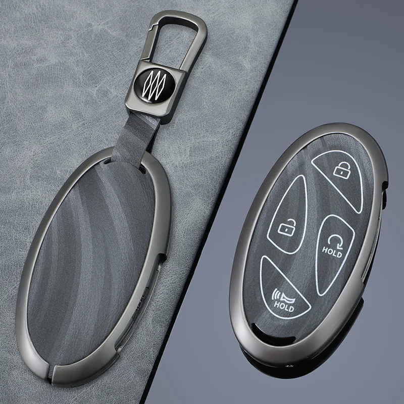 Alloy+Leather Car Key Case Key Cover Shell Fob Holder for New Kona SX2 for Hyundai IONIQ 6 New Grand Prix GN7 Car Accessories