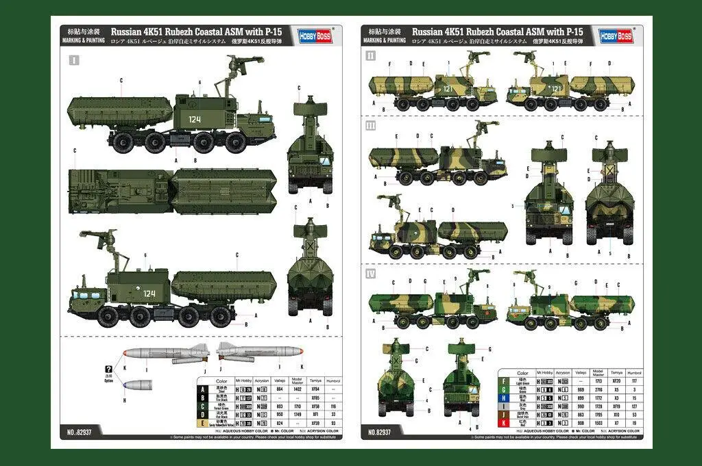 HobbyBoss 82937 1/72 Quy Mô Nga 4K51 Rubezh Ven Biển ASM Với P-15