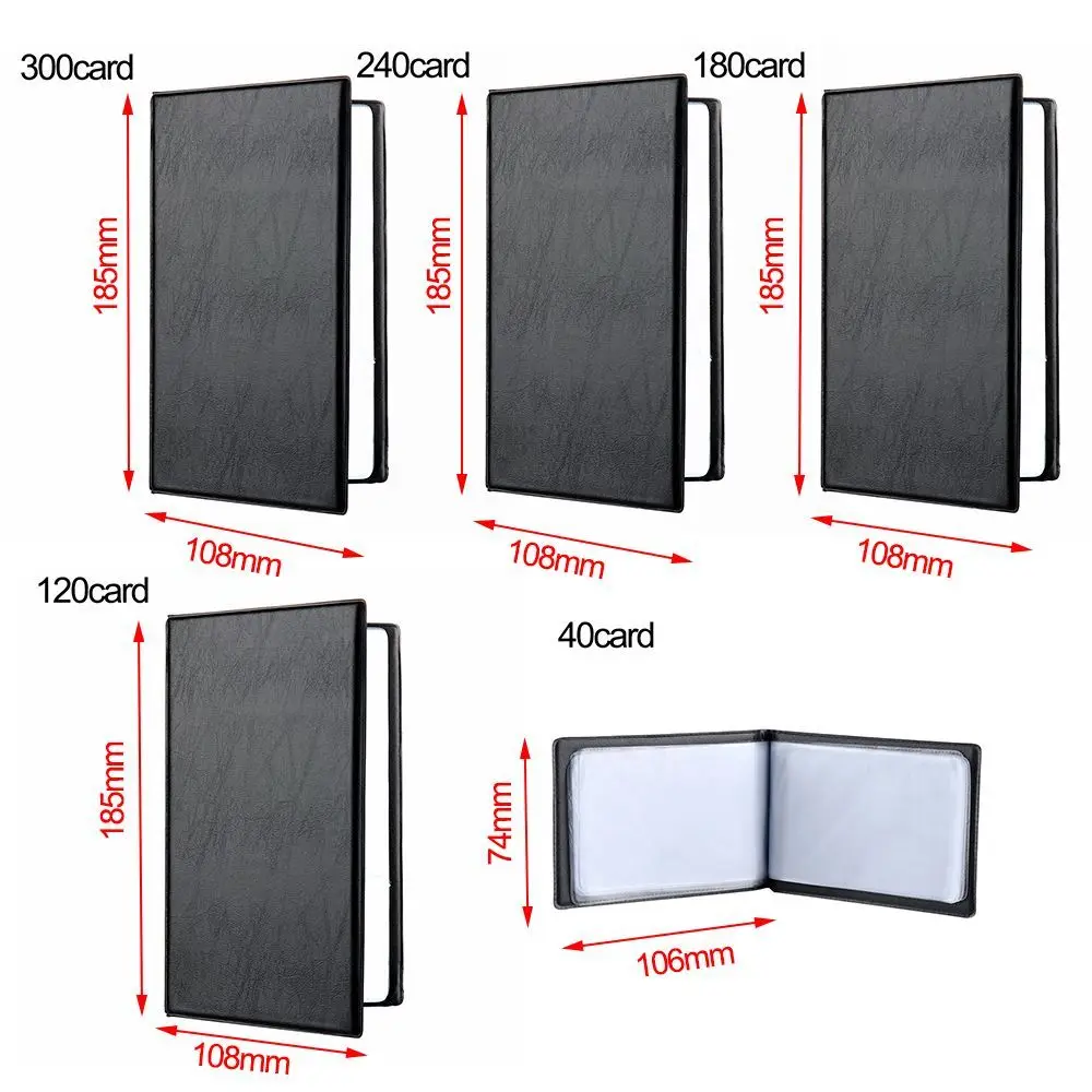 Business Cards ID Credit Card Holder Case Leather 40/120/180/240/300 Cards ID Credit Card Holder Book Case Organizer