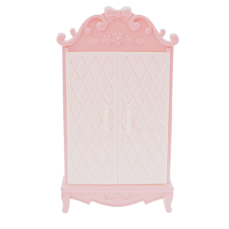 Armoire de rangement l'inventaire rose, maison de courses, Psychde garde-robe, meubles, décor de modèle de jouet, accessoires de maison de beurre, 1:12