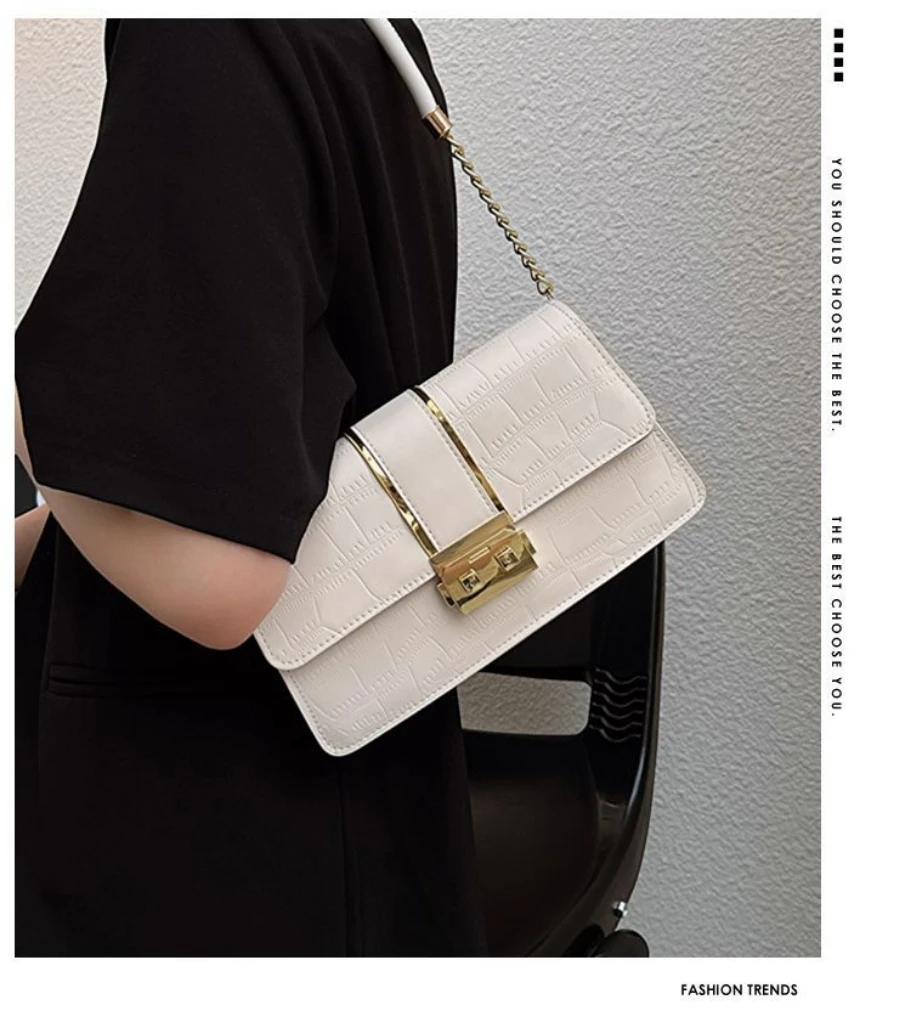 White OL Serpentine Girl Woman Messenger Trend Shoulder Bags PU PVC Leather Women Lady Shining Handbag Purses Cheap Small Bag