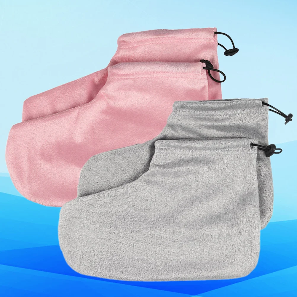 

2 Pair Moisturizing Foot Cover Heat-retainting Cotton Strap Boots Pink Thermal Insulation