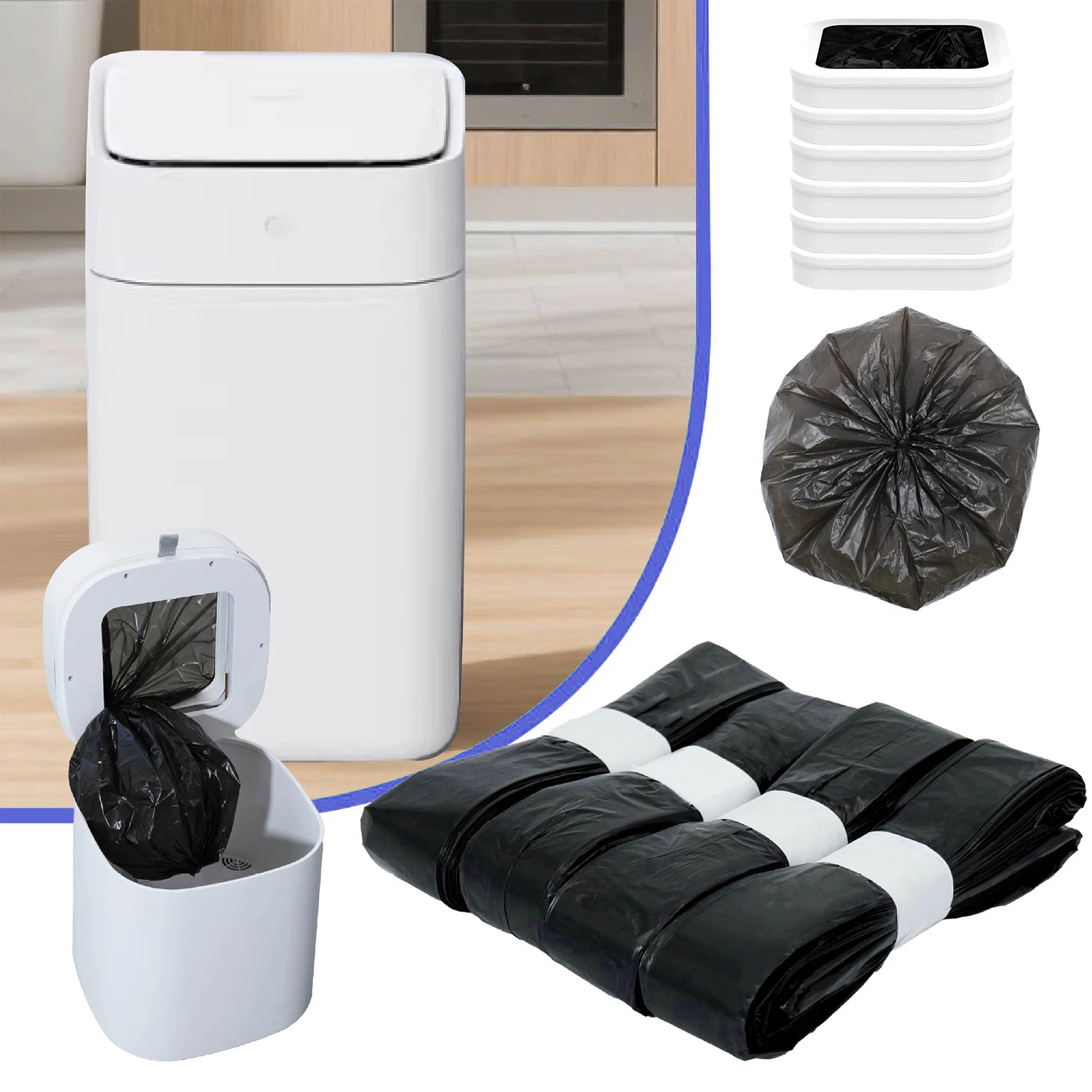

6 Pack Automatic Trash Can Refill Bags Large 180 Count Self-Bagging Automatic Trash Bag for Smart Kitchen Trash Can T1/T1S/T Air