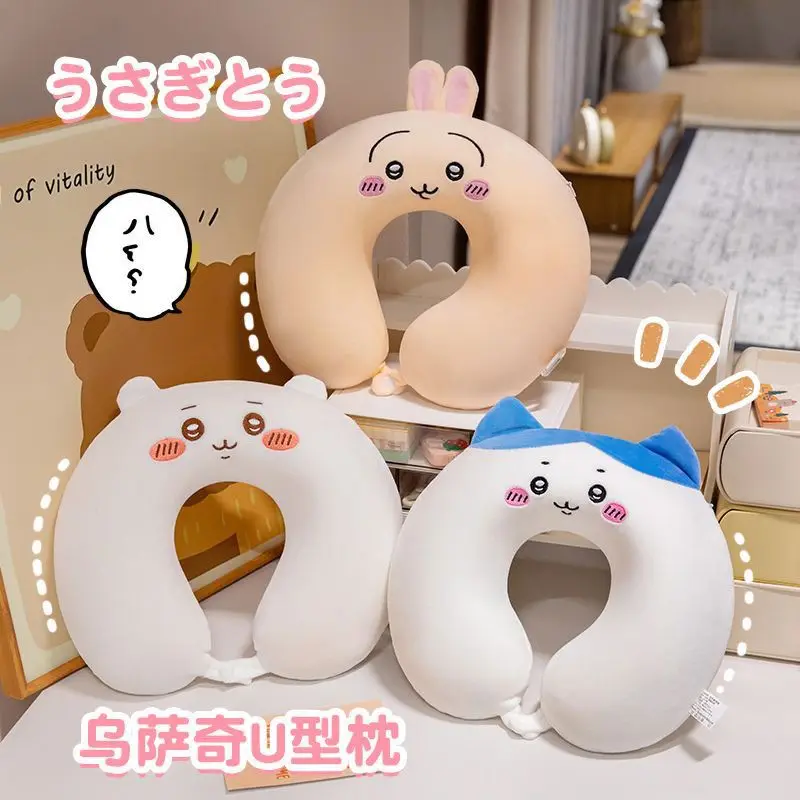 Chiikawa Student U-Shaped Pillow Travel Office Nap Neck Pillow Doll New Girl Anime Figure Kawaii Cartoon Embroidery view 3