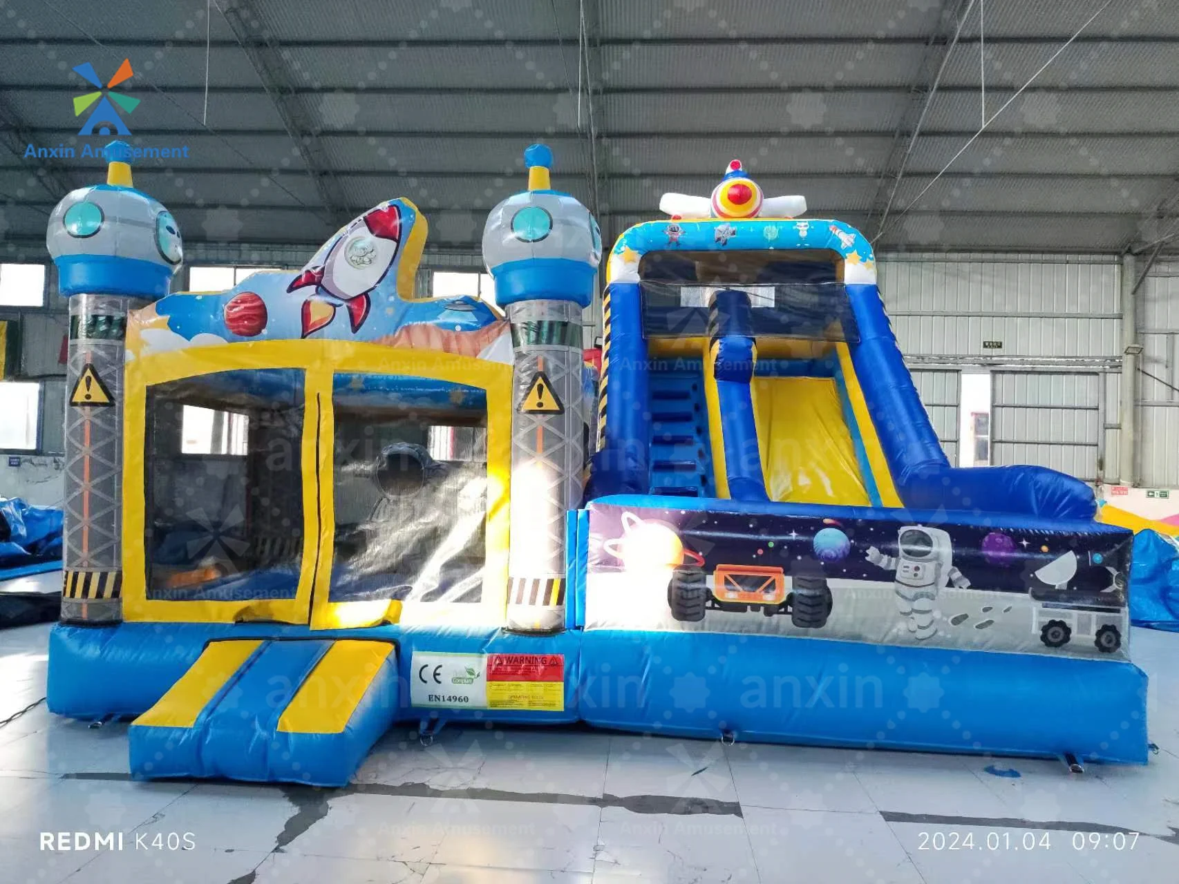 Factory Direct Sale Commercial Inflatable PVC Bounce Slide Aviation Theme Castle  House For Outdoor Indoor Rental Resale