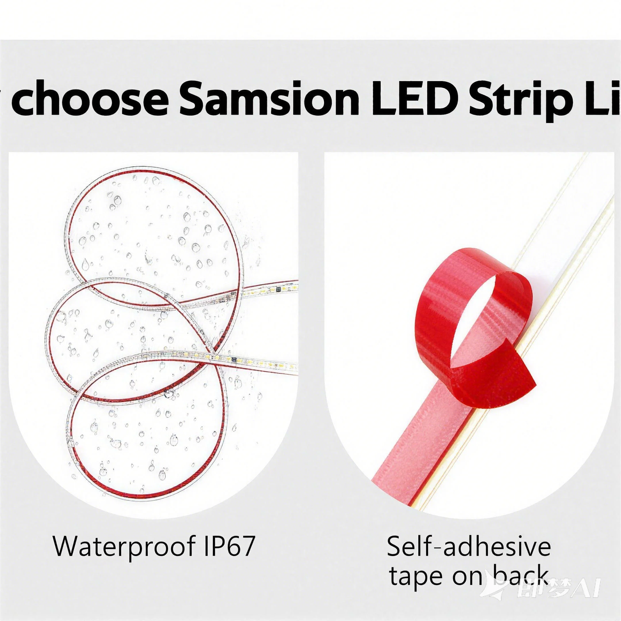 AC 220V Eu 플러그인 LED 스트립 조명, SMD 5050 60LEDS/M IP65 방수 정원 홈 거실 주방 유연한 로프 테이프 램프