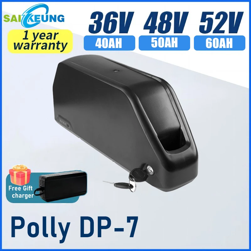 36v 48v 52v 60v 72V Polly DP-7 Electric Vehicle Bicycle Lower Tube E-Bike 21700 20ah 25ah 30ah 40ah 50ah 60AH 350W-3000W Battery