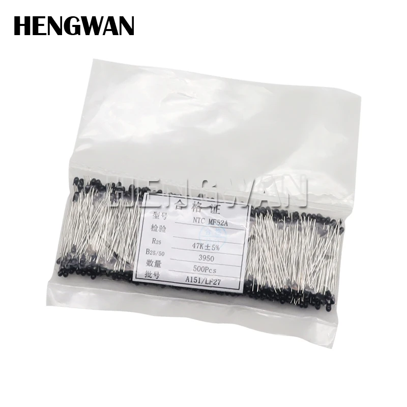 

500pcs MF52AT MF52 B 3950 NTC Thermistor Thermal Resistor 5% 1K 2K 3K 4.7K 5K 10K 20K 47K 50K 100K