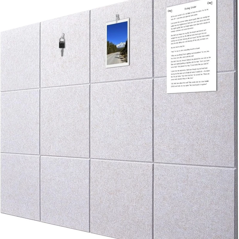 30cm Square Thick Felt Board 3D Self-adhesive Acoustic Panel Felt Wall Sticker Display Board School KTV Environmental Innovation