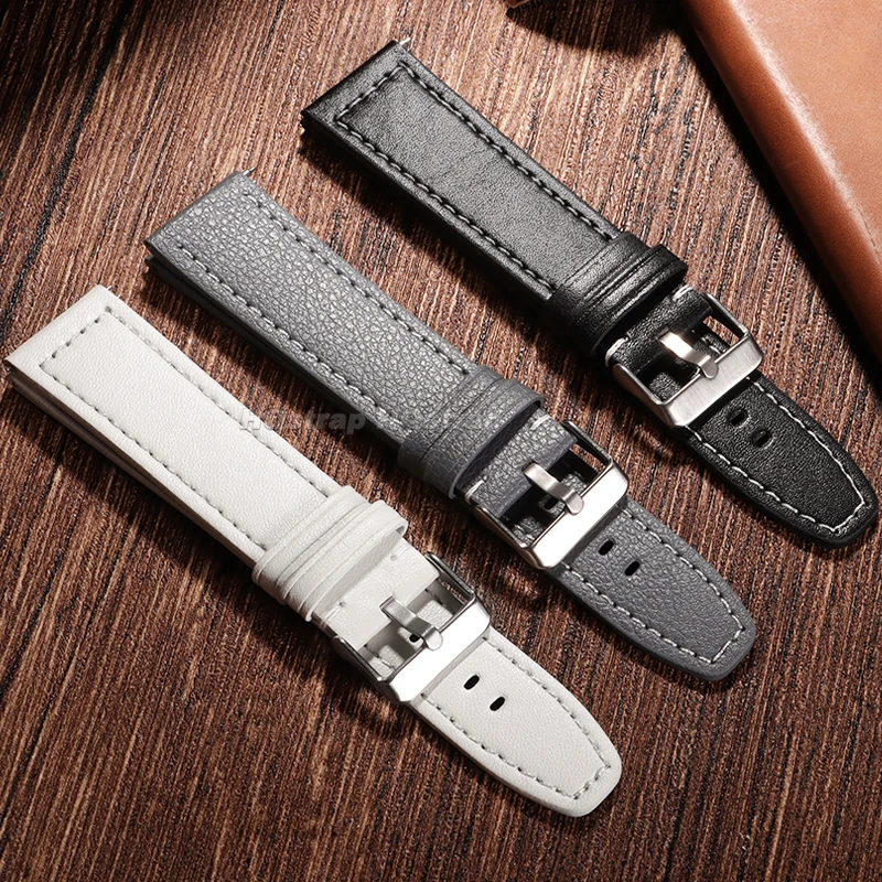 20mm 22mm Retro Leather Watch Band for Seiko Cowhide Strap Quick Release Universal Bracelet Soft Sport Wristband for Men Woman