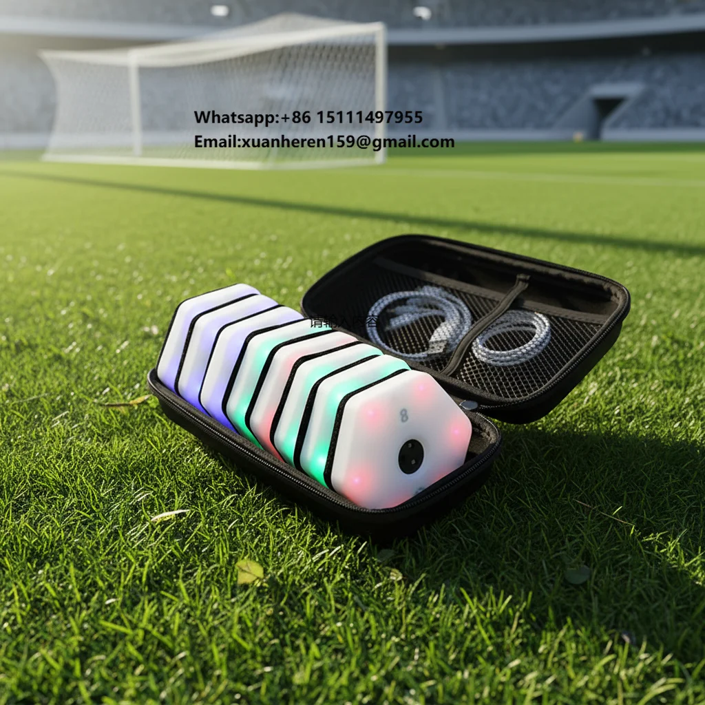 Wireless Agile Reaction Training Light Set 8 Light APP Control for Football Basketball Training Plastic Silicone