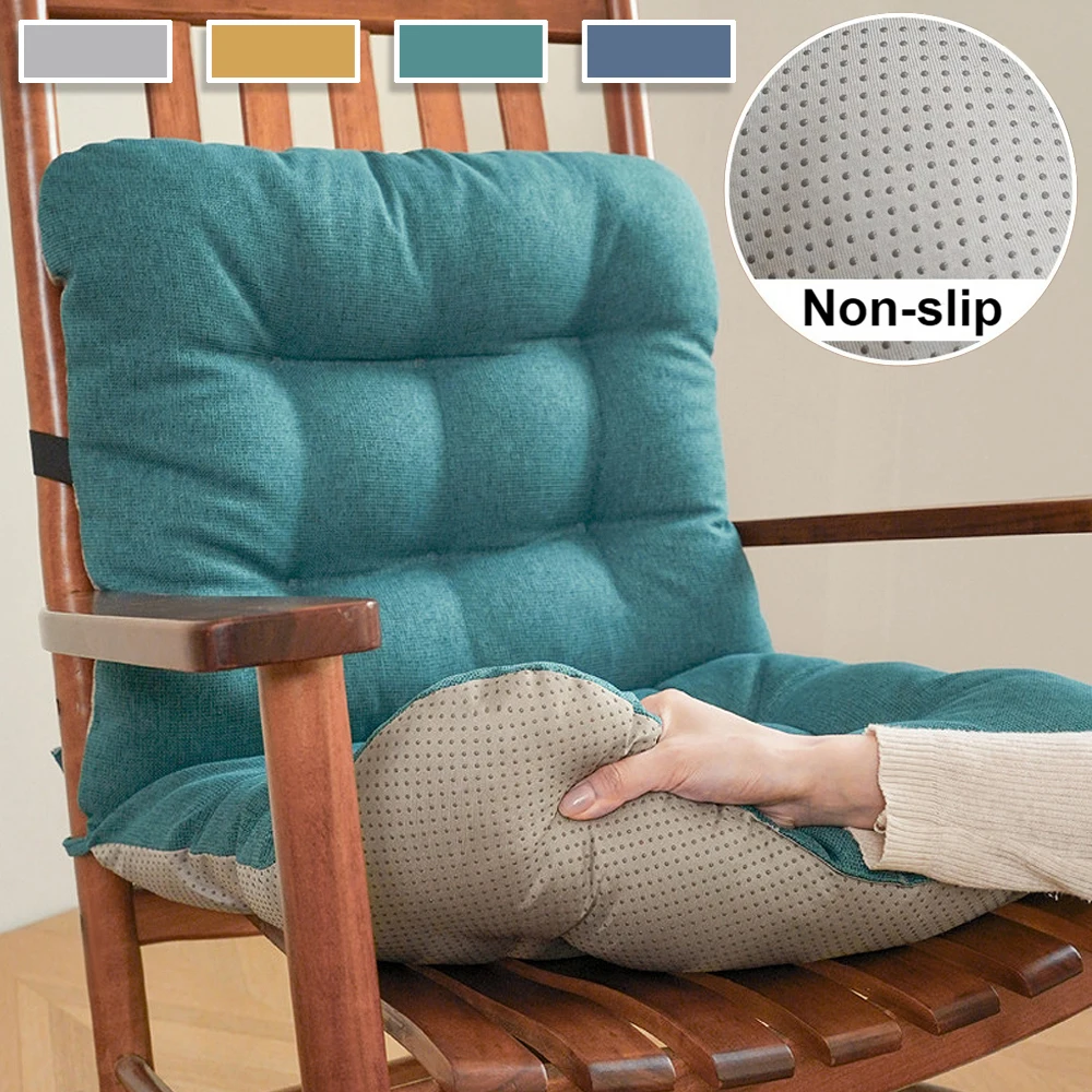 

1PC Thick Rocking Chair Cushion Outdoor Garden Non-Slip High-Backed Chair Cushion Patio Chair Pad Polyester Fabric Seat Cushions