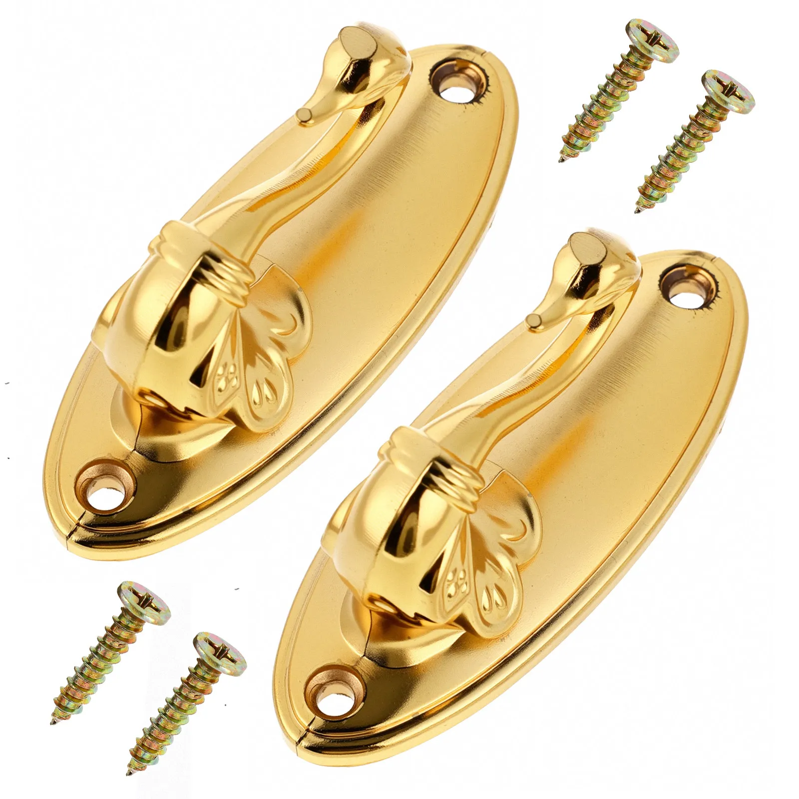 Pair Vintage Swan Style Curtain Tiebacks Golden Aluminum Alloy Decorative Drapery Holdbacks for Living Room Bedroom Home Decor