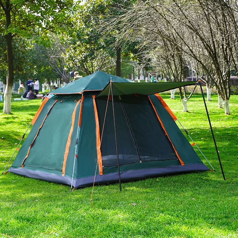 Outdoor Summer Camouflage Mesh Tent Camping Thickened Rainproof Automatic Quick Open Portable Beach Picnic Sun Protection