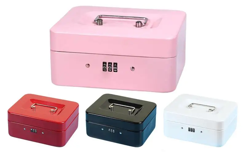 Portable Code Safe Lock Box Travel Security Case Lock Box Safes Security Locker Deposit Box for Banknotes Cards Jewelry Keys