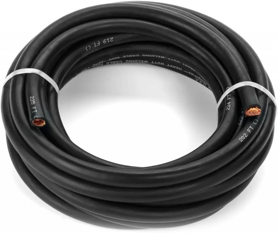 1/0 Gauge Premium Extra Flexible Welding Cable 600 Volt - Back - 100 Feet - Made in The USA