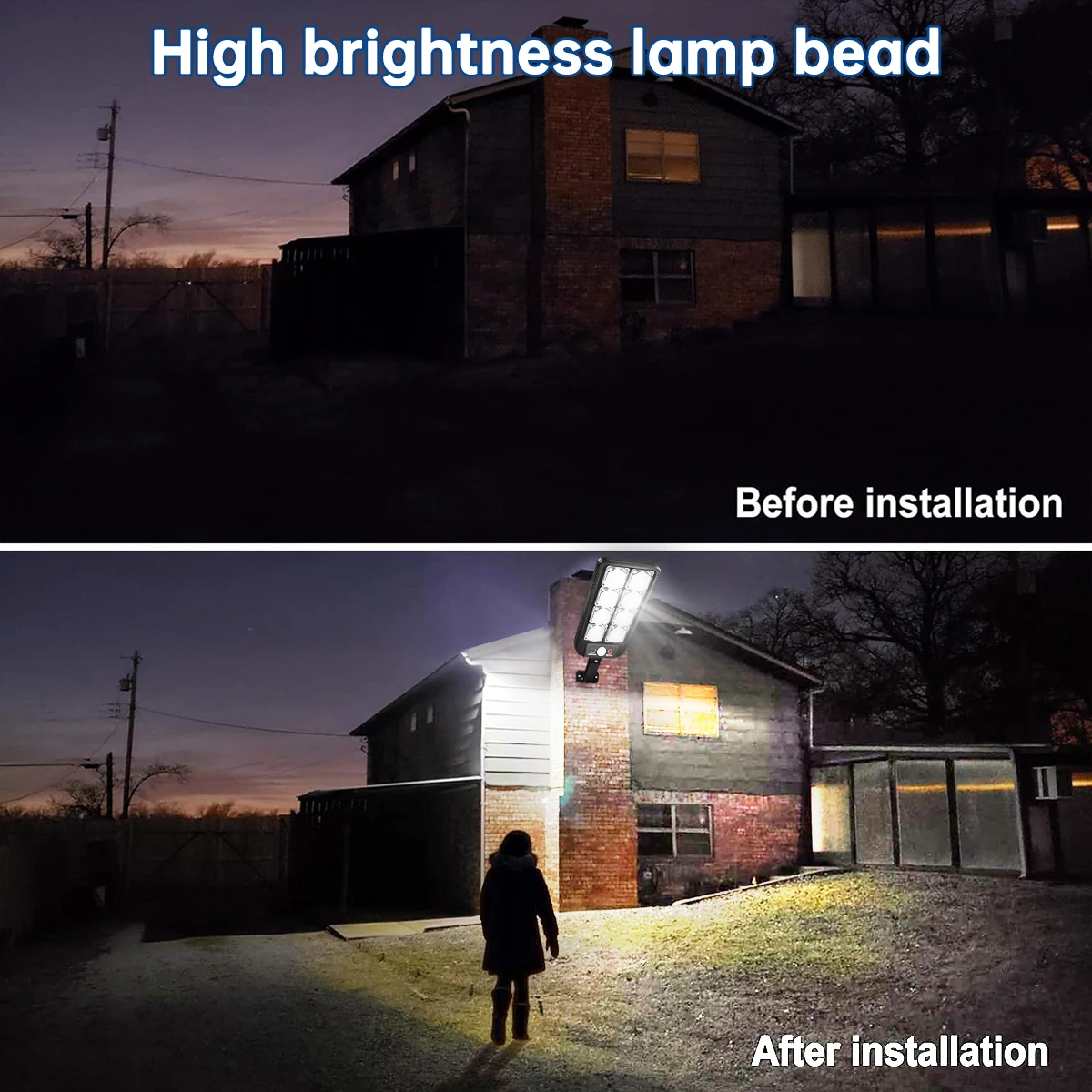 Bellissime lampioni solari Lampada solare impermeabile per esterni con telecomando 3 modalità di funzionamento IP65 impermeabile per giardino a parete
