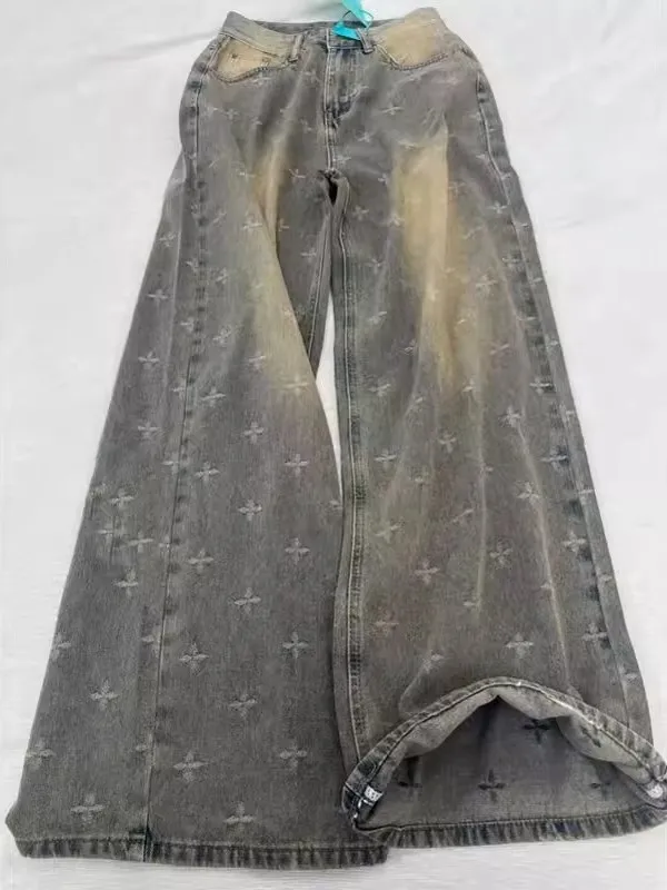

American Sle High Street Heavy Du Waed Mud Jeans Women's Winter High Waist Straight Leg Wide Leg Pants