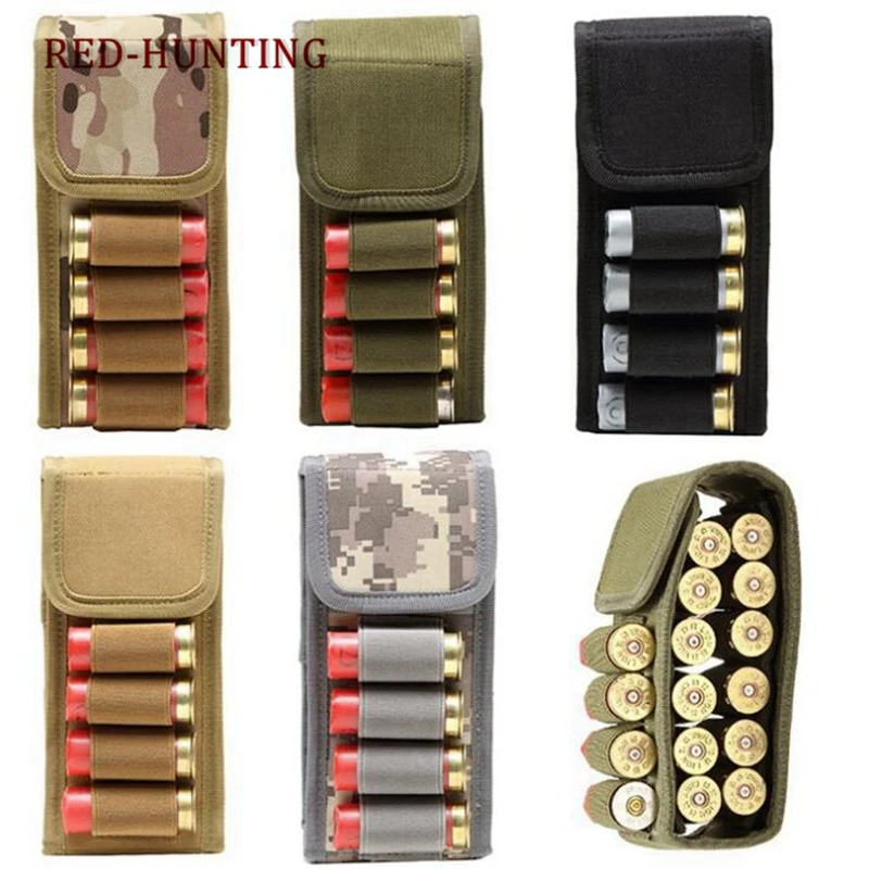 Tactical Magazine Pouch Hunting Accessories 16 Round 12 Gauge Shot Gun Ammo Shell Cartridge Holder Bag Molle Accessory