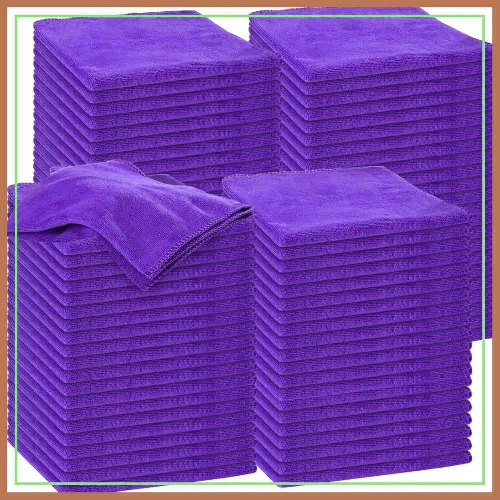 

Microfiber Cleaning Cloths for Cars 16x16 Inch Ultra Absorbent Towels Drying Reusable 120 Pcs Purple